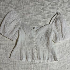 ASTR the Label BUBBLE SHORT SLEEVE BUTTON FRONT TOP